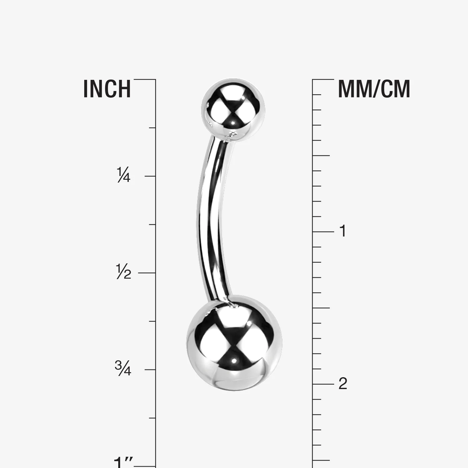 Implant Grade Titanium Internally Threaded Basic Belly Button Ring - Image 2