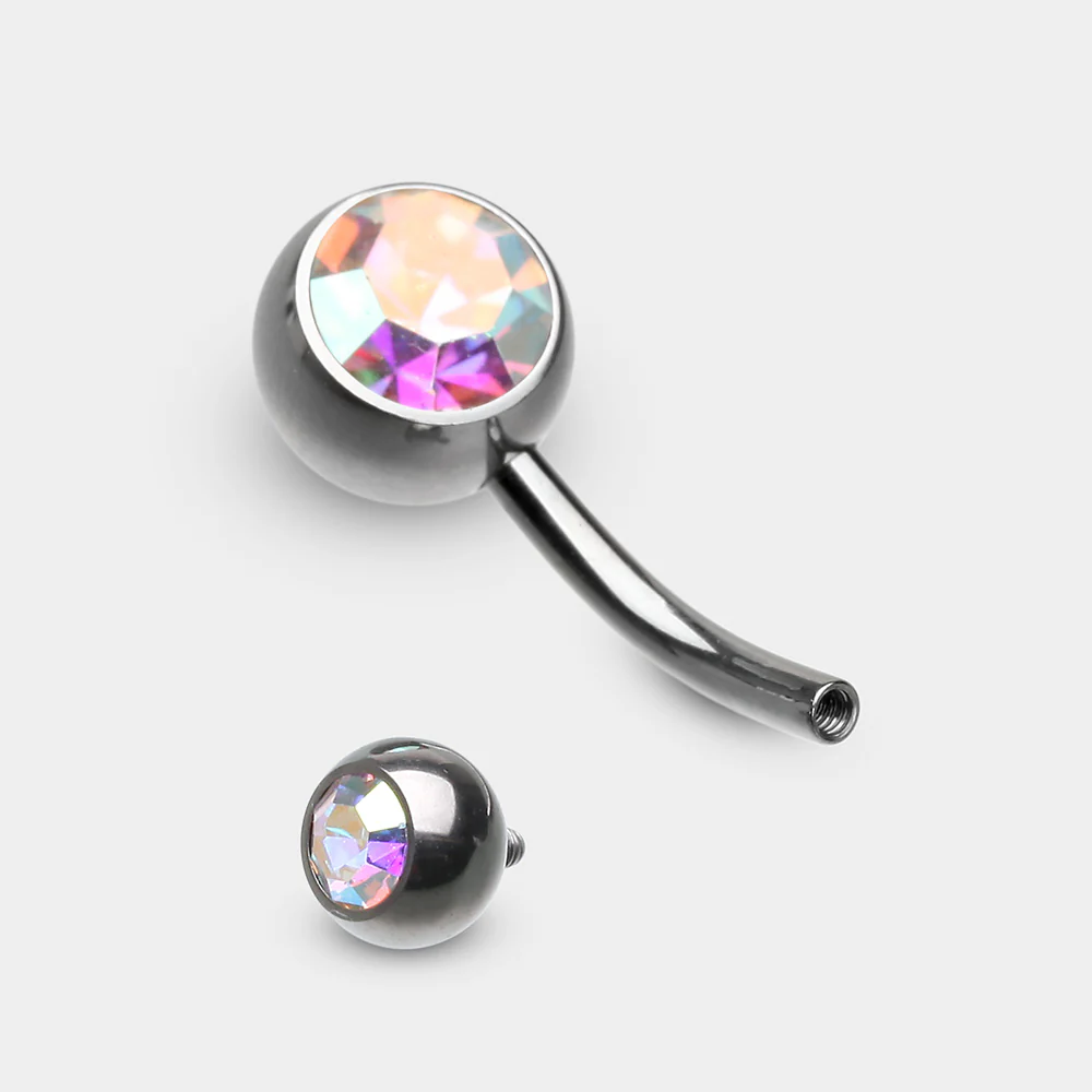 Implant Grade Titanium Internally Threaded Basic Belly Button Ring - Image 3