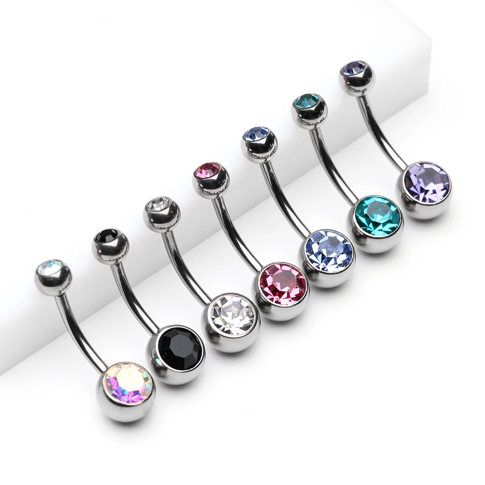 Implant Grade Titanium Internally Threaded Basic Belly Button Ring - Image 4