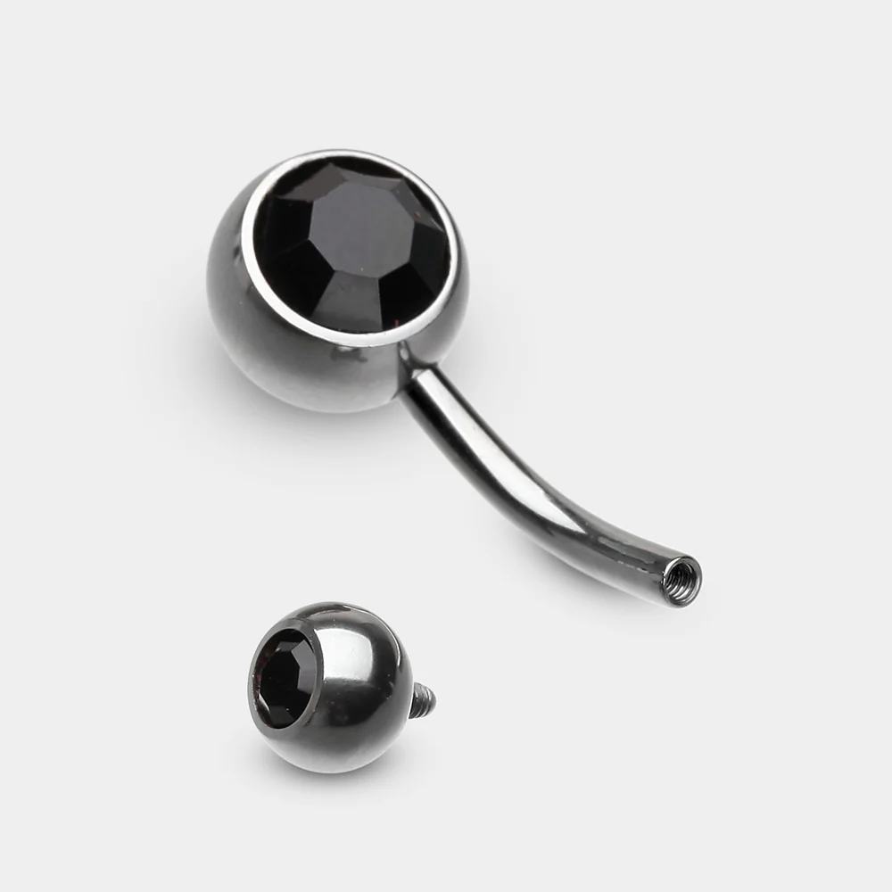 Implant Grade Titanium Internally Threaded Basic Belly Button Ring - Image 3