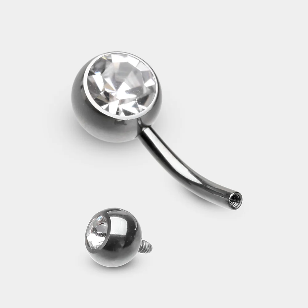 Implant Grade Titanium Internally Threaded Basic Belly Button Ring - Image 3