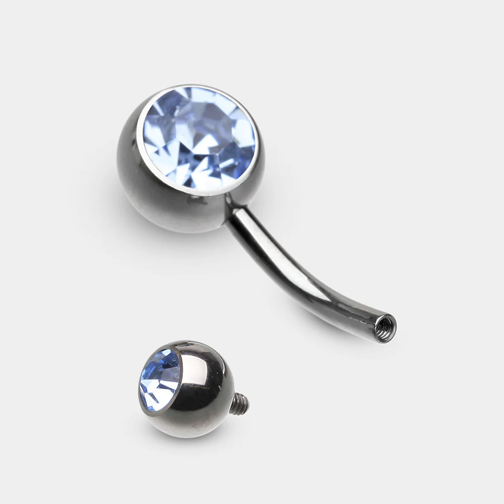 Implant Grade Titanium Internally Threaded Basic Belly Button Ring - Image 3