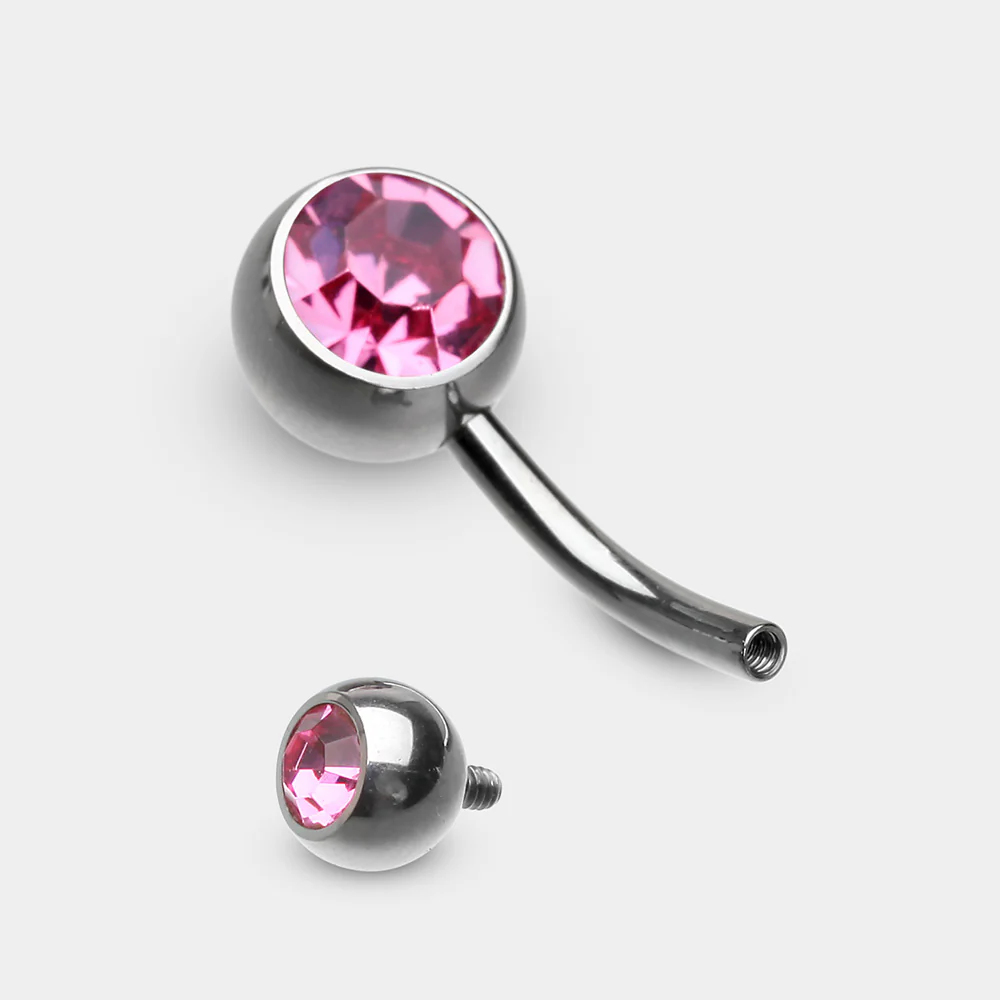 Implant Grade Titanium Internally Threaded Basic Belly Button Ring - Image 3