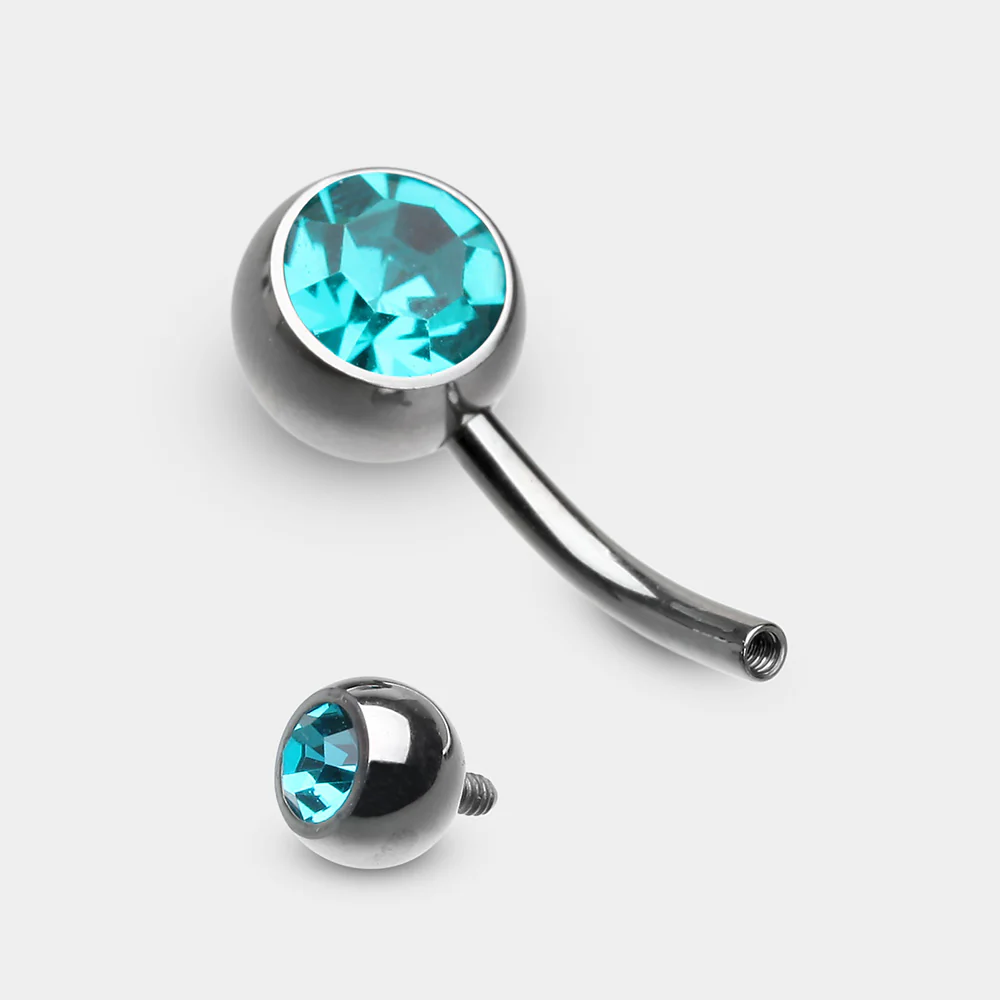Implant Grade Titanium Internally Threaded Basic Belly Button Ring - Image 3
