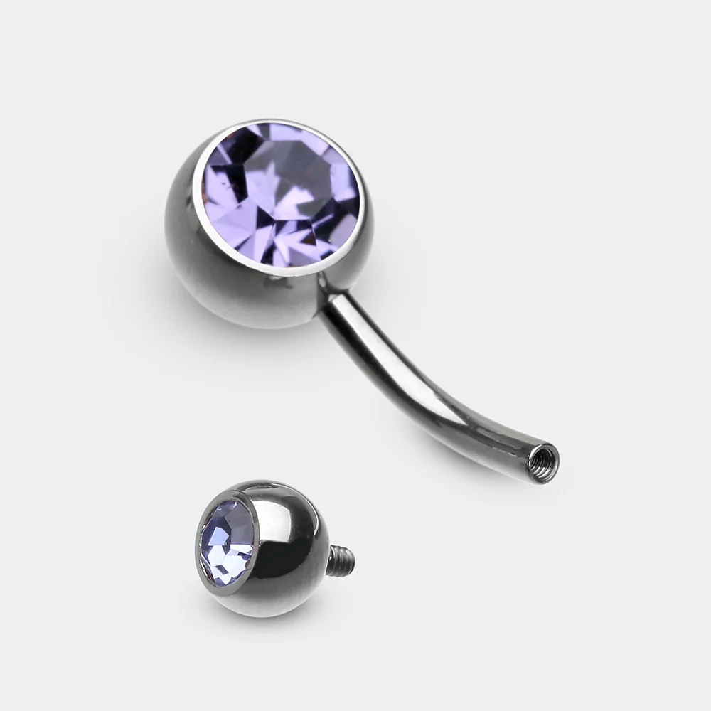 Implant Grade Titanium Internally Threaded Basic Belly Button Ring - Image 3