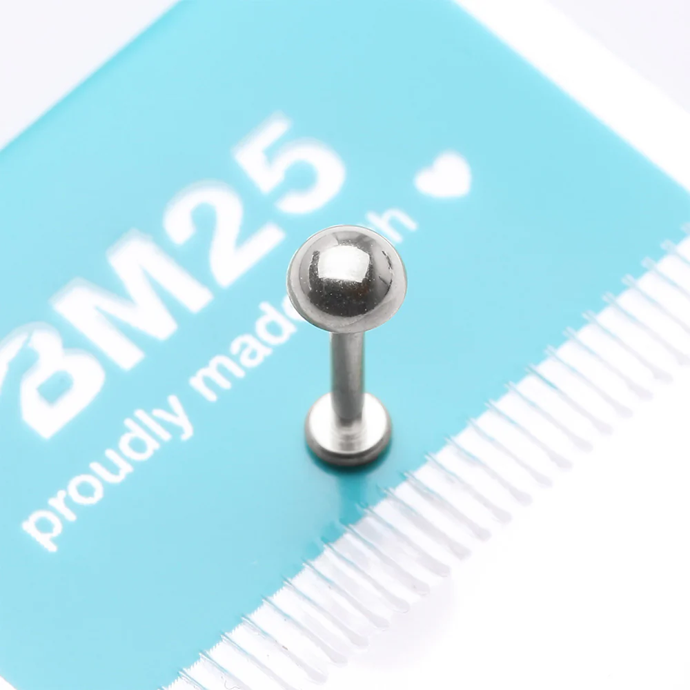 Implant Grade Titanium Internally Threaded Dome Top Labret - Image 4