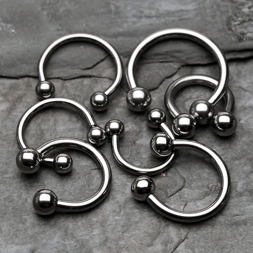 Implant Grade Titanium Internally Threaded Horseshoe Barbell - Image 3