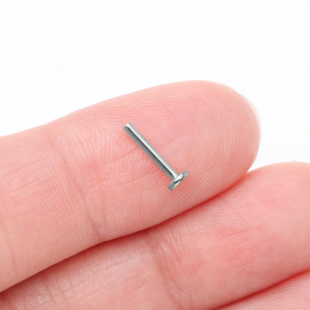 Implant Grade Titanium Internally Threaded Labret Stud Bar Part - Image 3