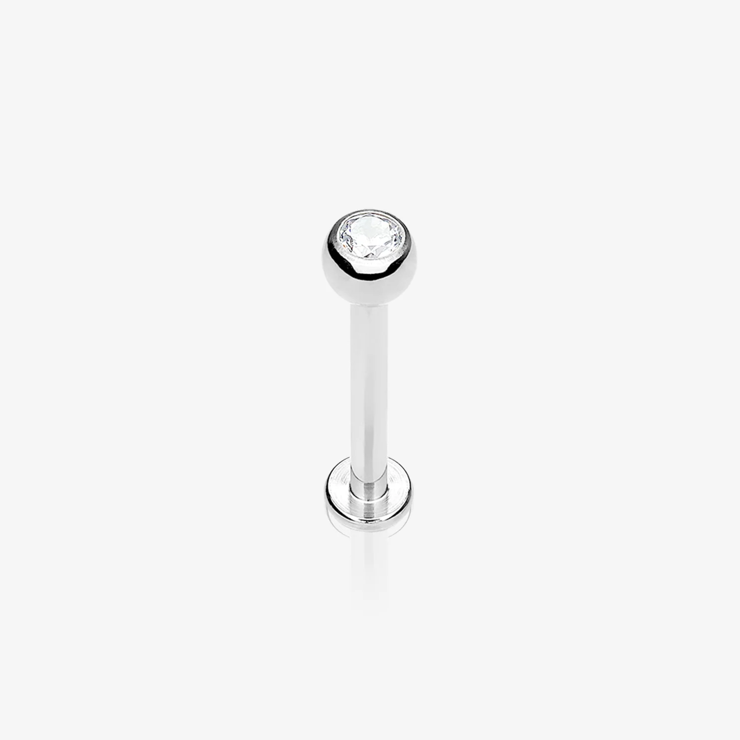 Implant Grade Titanium Internally Threaded Press Fit Gem Ball Top Labret