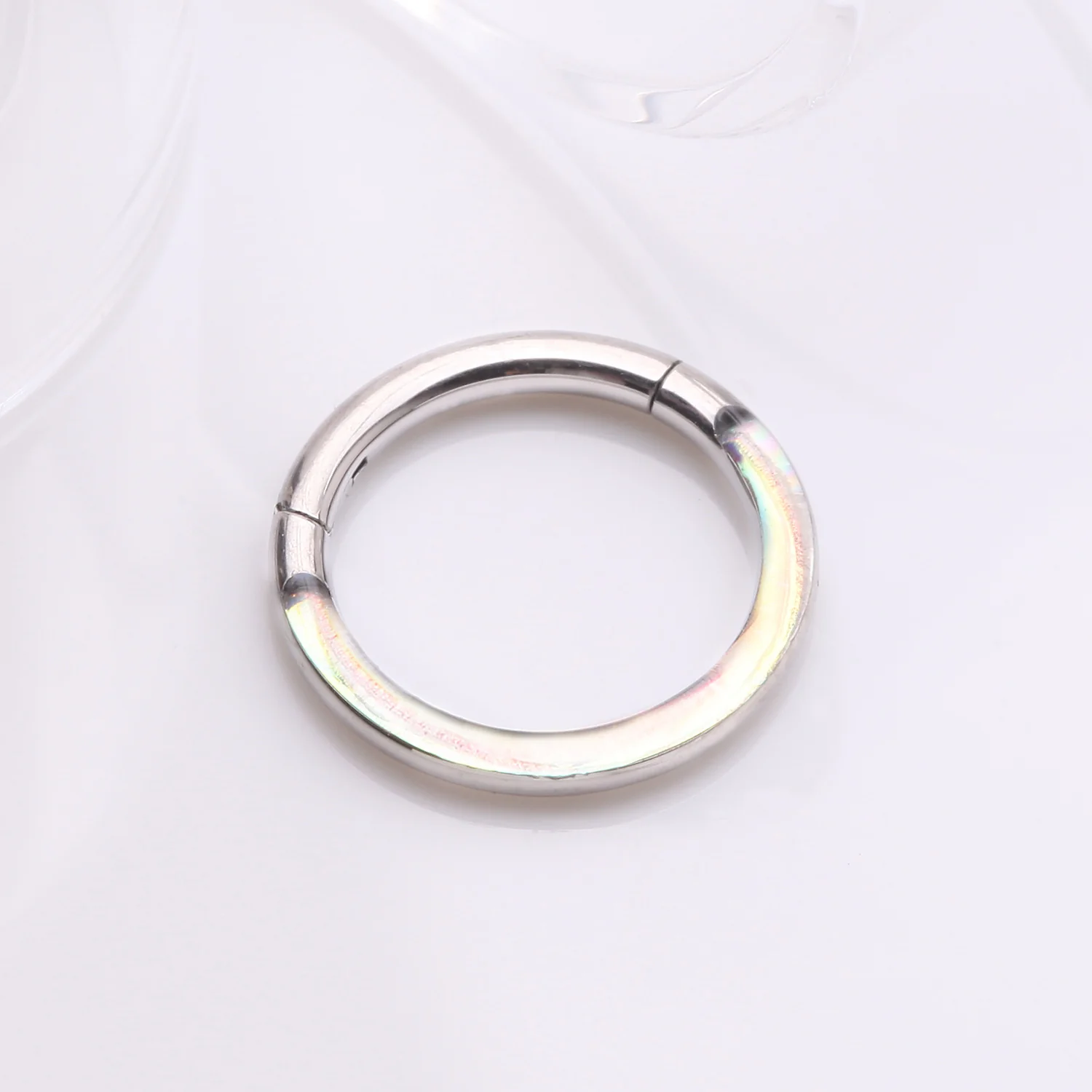 Implant Grade Titanium Iridescent Revo Lined Clicker Hoop Ring - Image 2