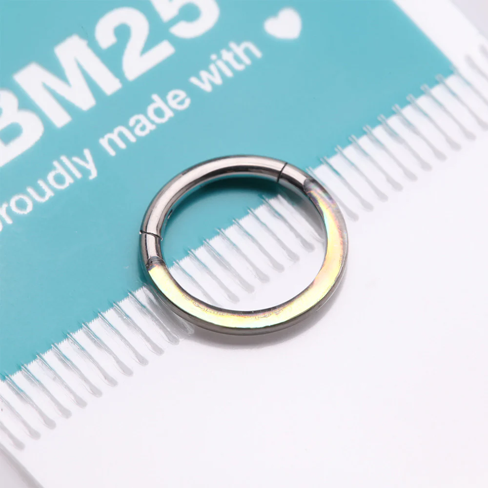 Implant Grade Titanium Iridescent Revo Lined Clicker Hoop Ring - Image 5
