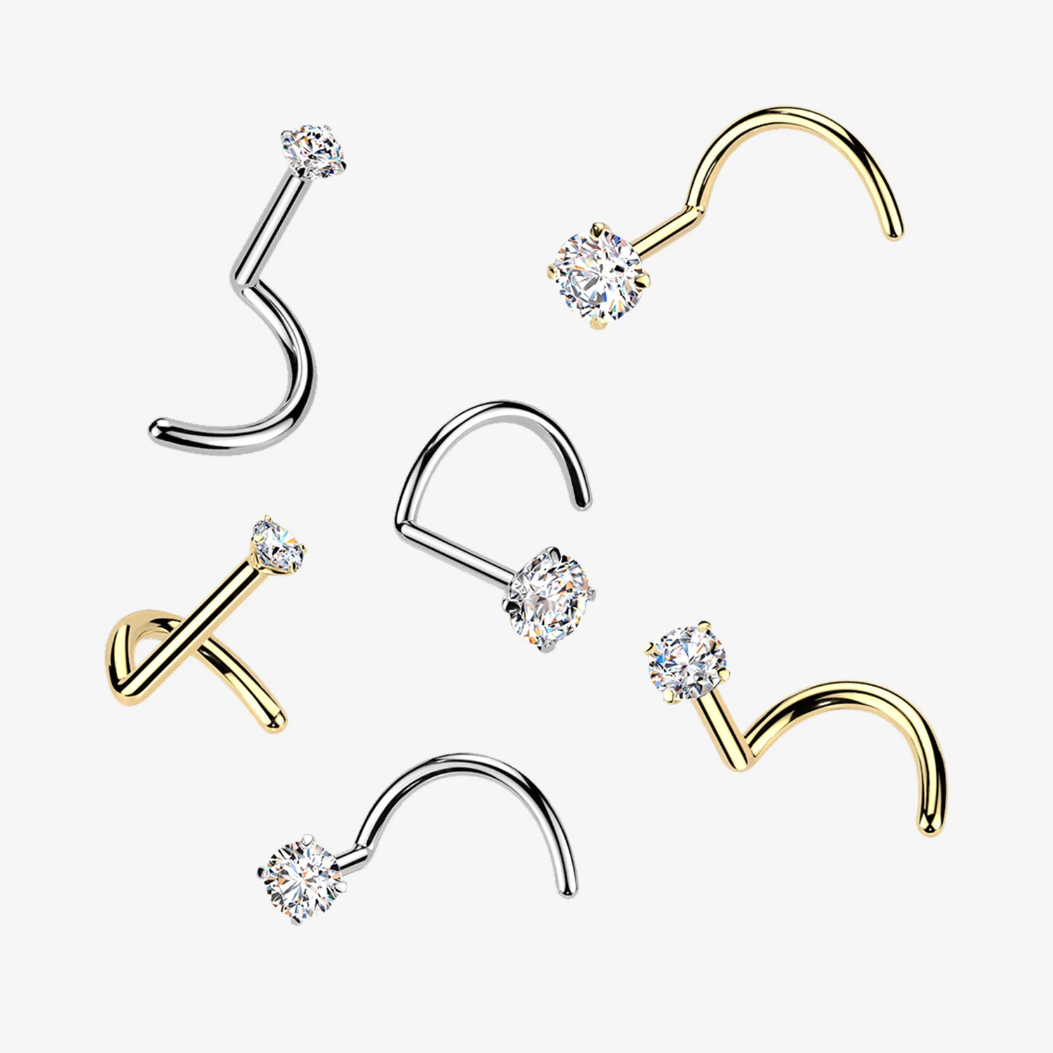 Implant Grade Titanium Moissanite Sparkle Nose Screw Ring - Image 2