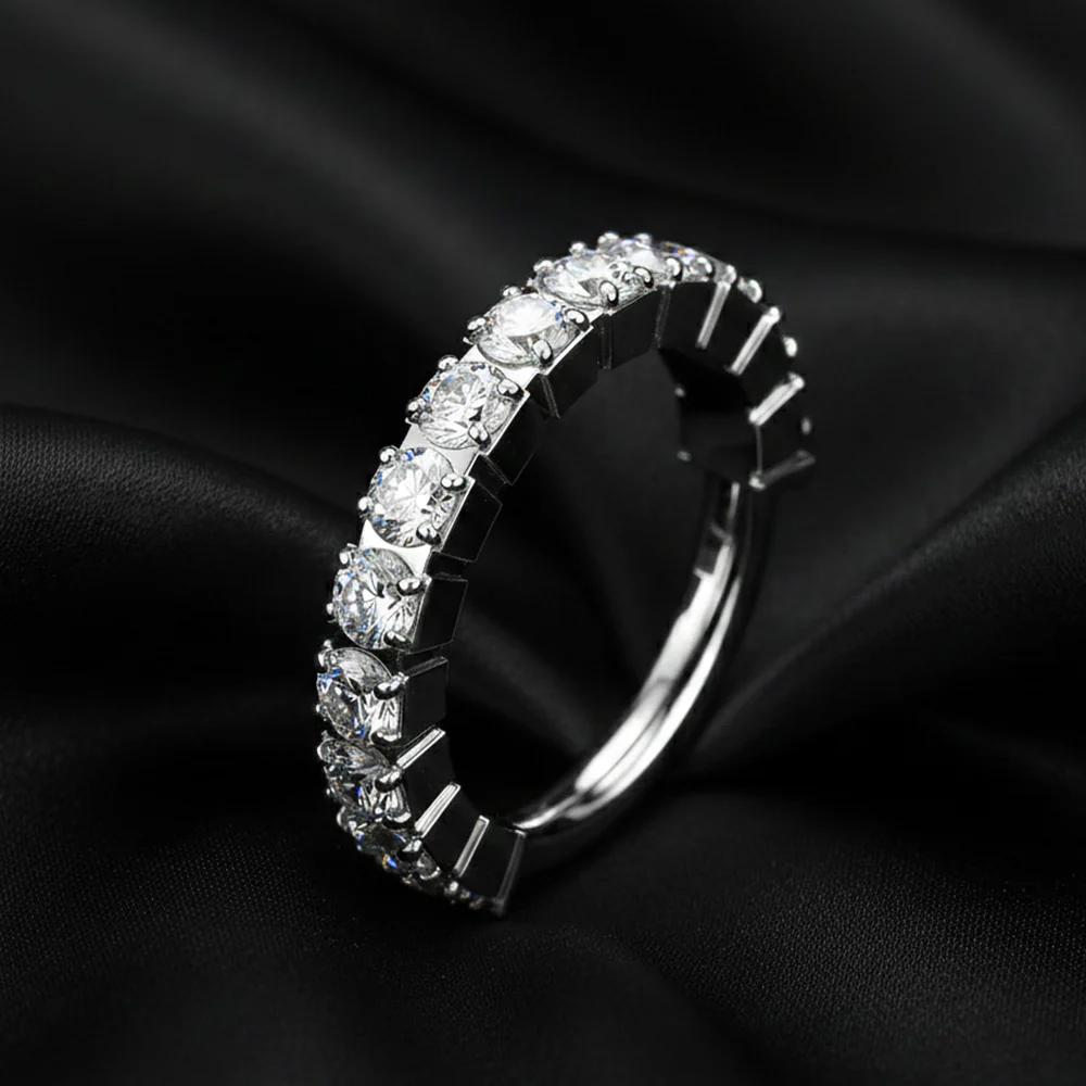 Implant Grade Titanium Moissanite Sparkle Segmented Clicker Hoop Ring - Image 3