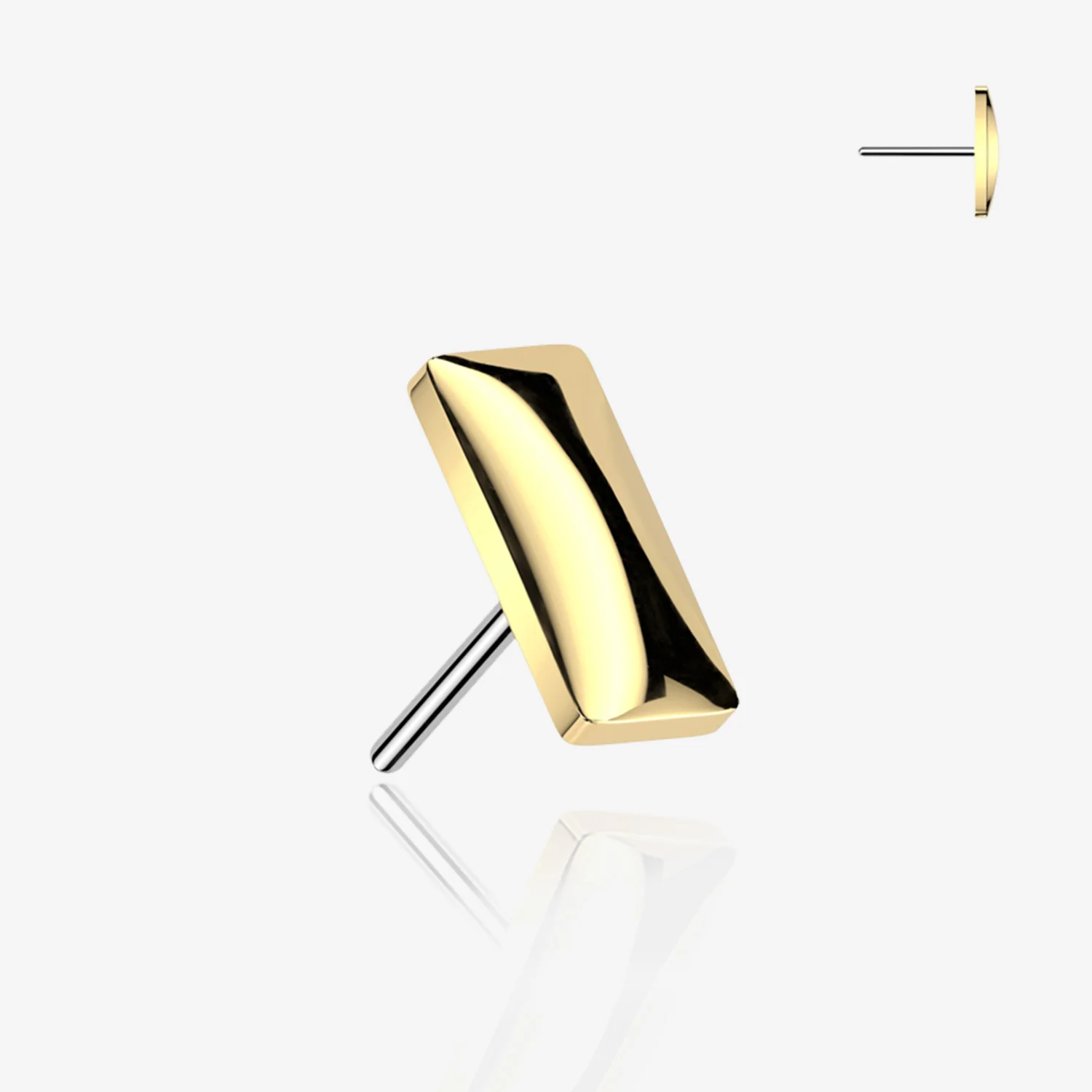 Implant Grade Titanium OneFit Golden Threadless Rounded Rectangle Bar Top Part