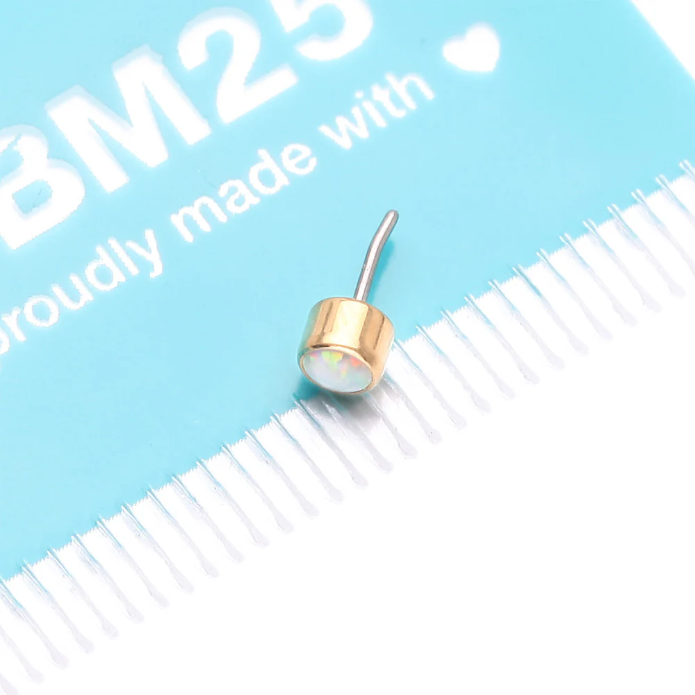 Implant Grade Titanium OneFit Threadless Bezel Round Fire Opal Sparkle Top Part - Image 4