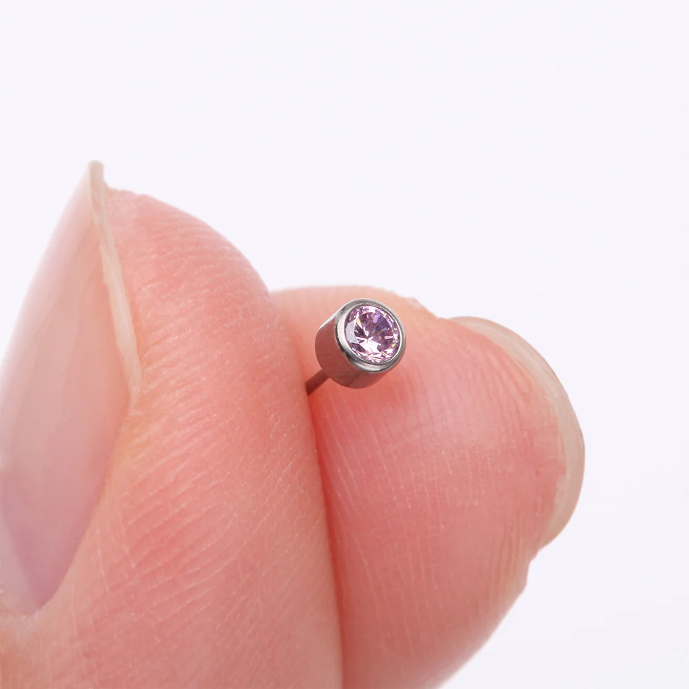 Implant Grade Titanium OneFit Threadless Bezel Round Gem Sparkle Top Part - Image 3