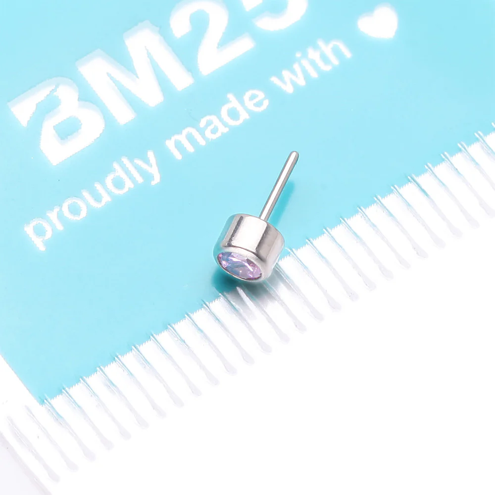 Implant Grade Titanium OneFit Threadless Bezel Round Gem Sparkle Top Part - Image 4