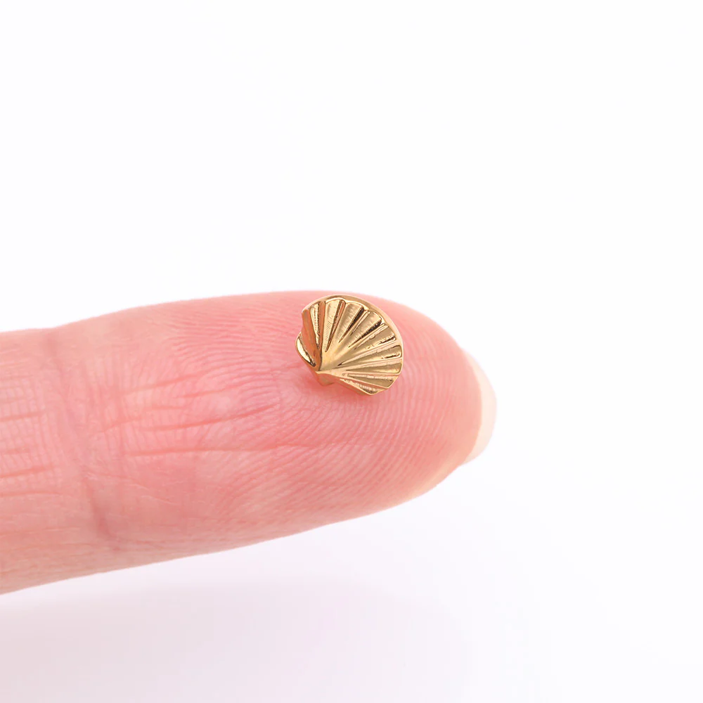 Implant Grade Titanium OneFit Threadless Golden Adorable Sea Shell Top Part - Image 3