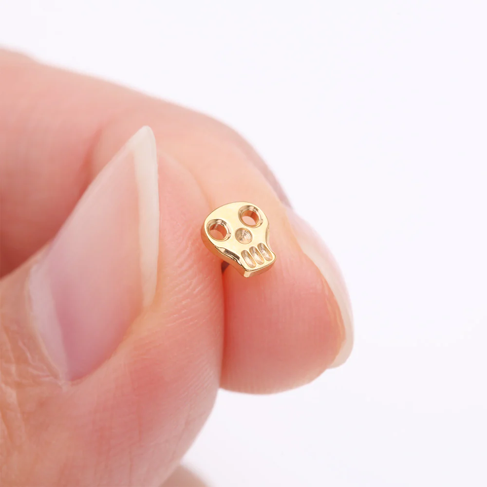 Implant Grade Titanium OneFit Threadless Golden Hollow Skull Top Part - Image 3