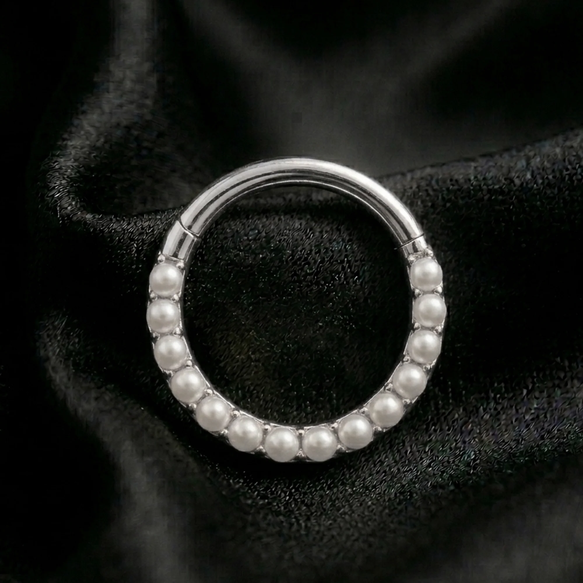 Implant Grade Titanium Pearlescent Lined Clicker Hoop Ring - Image 3