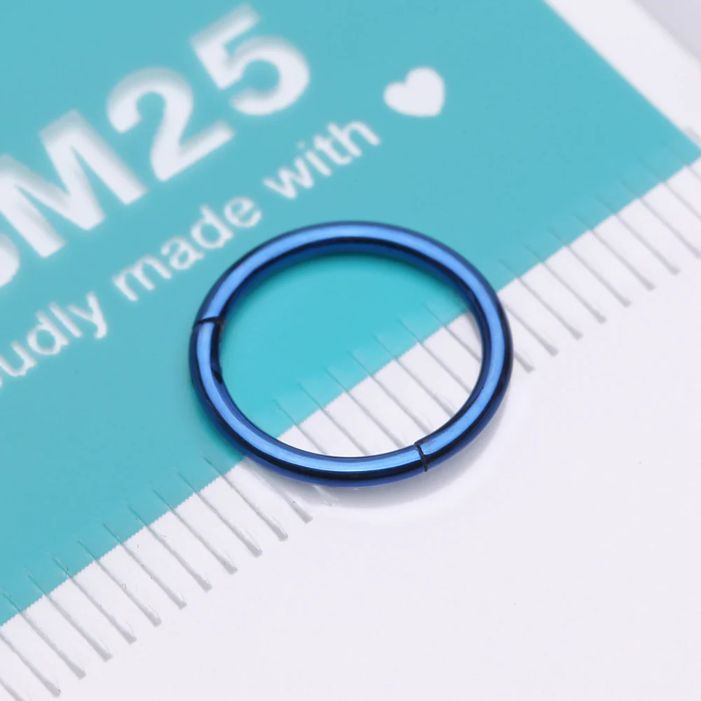 Implant Grade Titanium PVD Colorline Basic Seamless Hinged Clicker Hoop Ring - Image 5