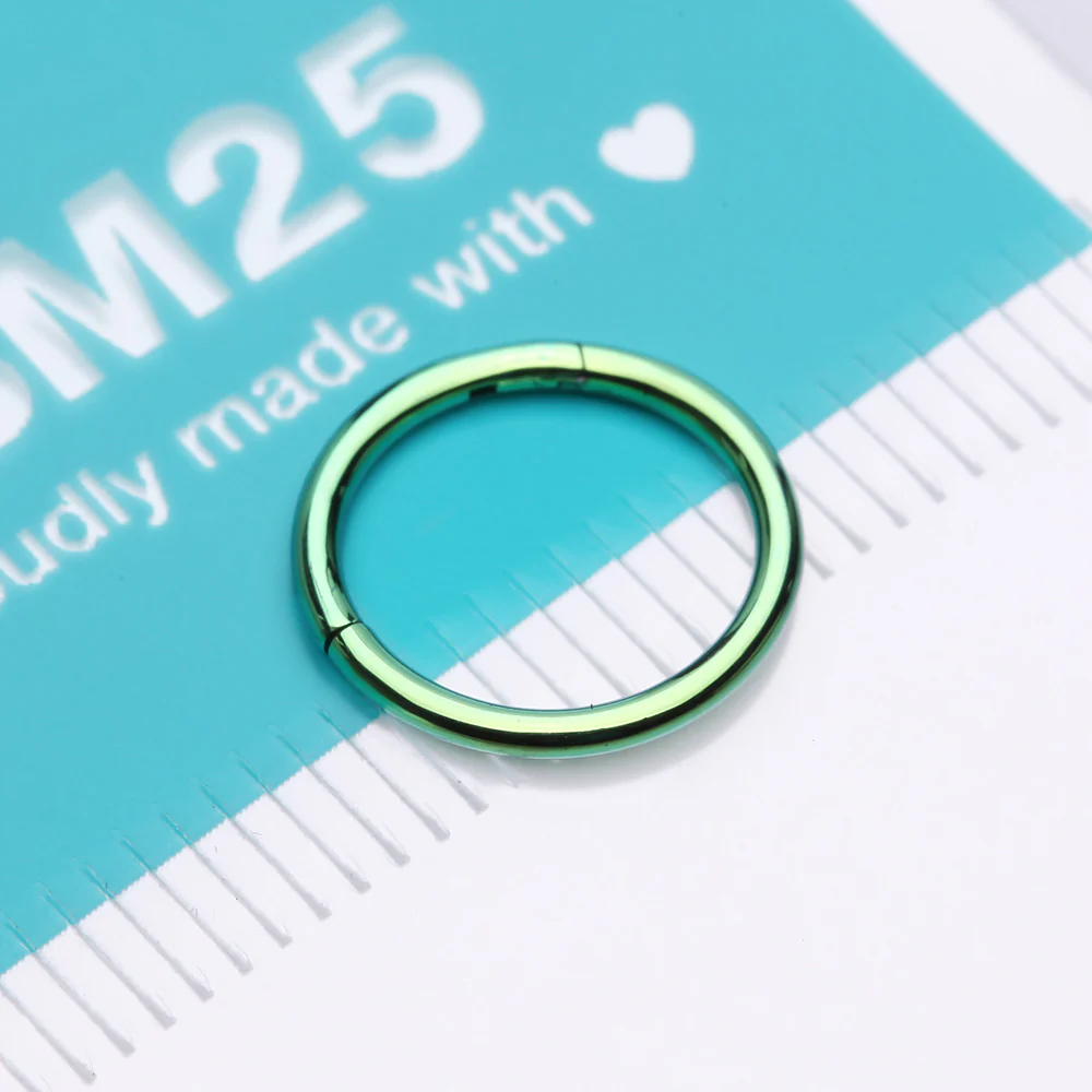 Implant Grade Titanium PVD Colorline Basic Seamless Hinged Clicker Hoop Ring - Image 5