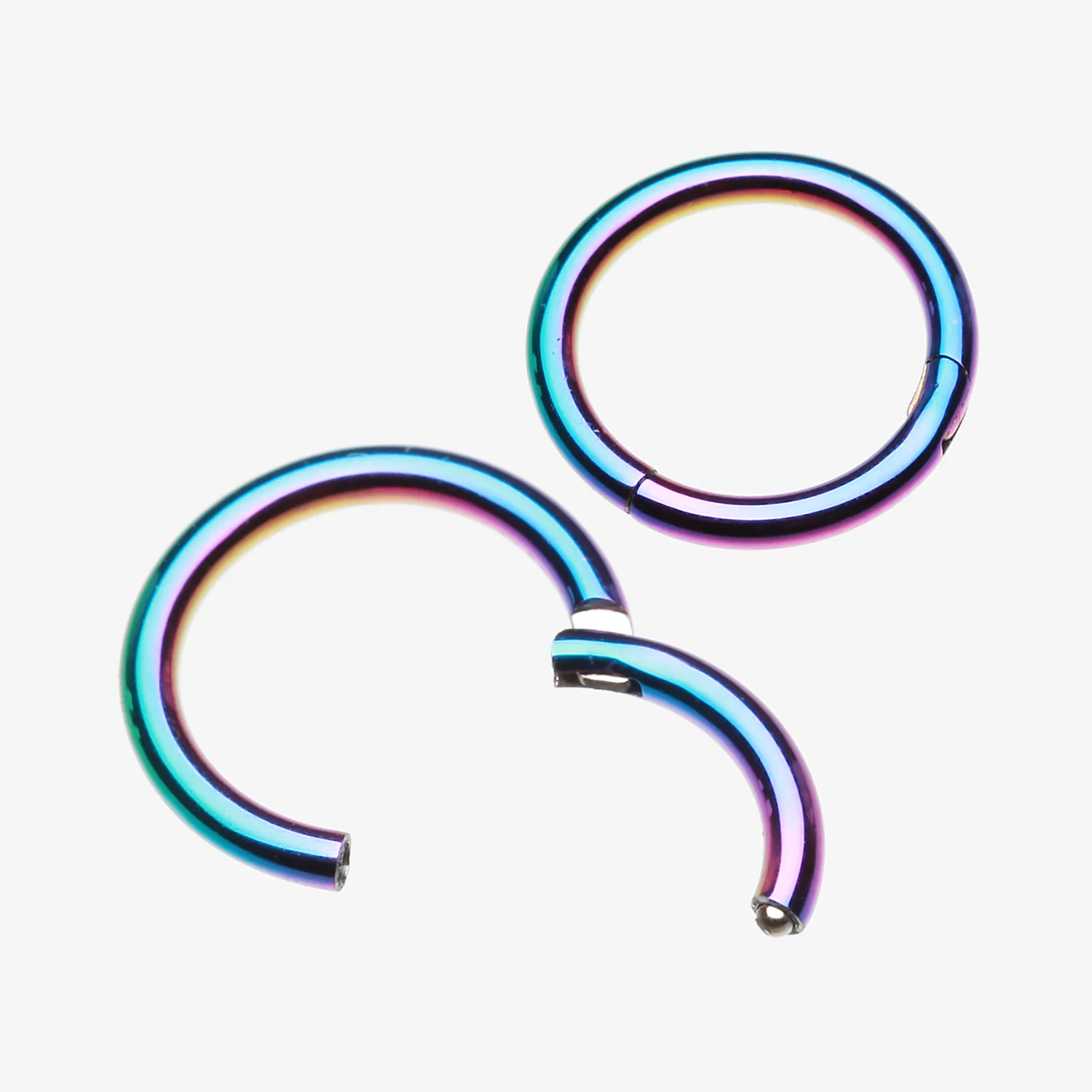 Implant Grade Titanium PVD Colorline Basic Seamless Hinged Clicker Hoop Ring - Image 2