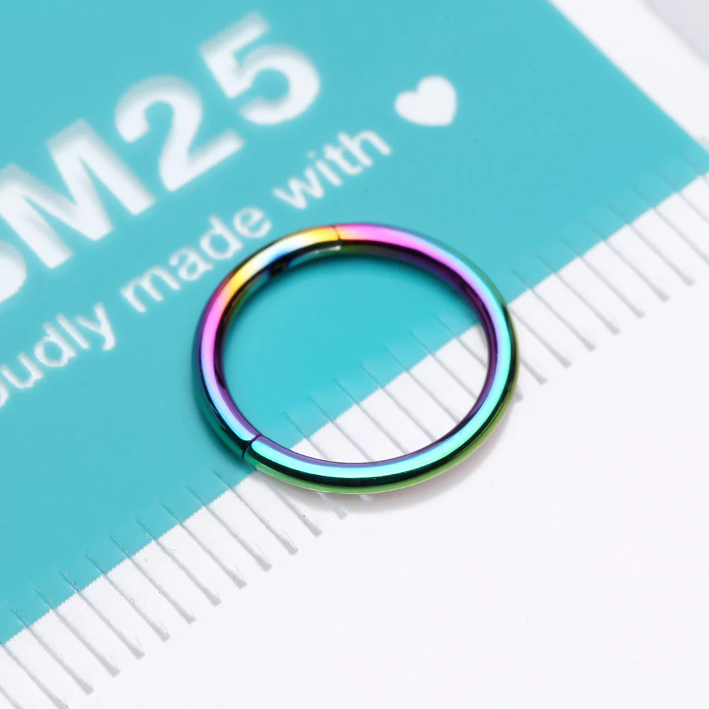 Implant Grade Titanium PVD Colorline Basic Seamless Hinged Clicker Hoop Ring - Image 5