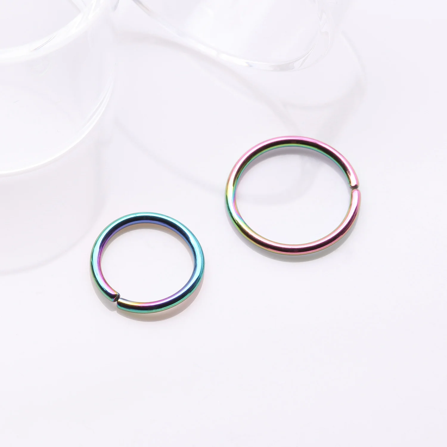 Implant Grade Titanium PVD Colorline Seamless Bendable Hoop Ring - Image 2