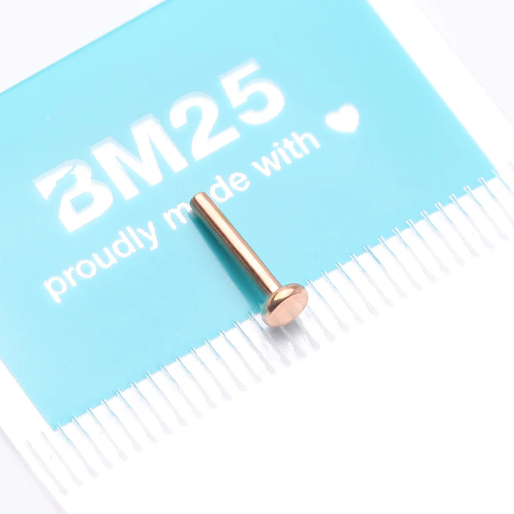 Implant Grade Titanium Rose Gold Internally Threaded Labret Stud Bar Part - Image 4