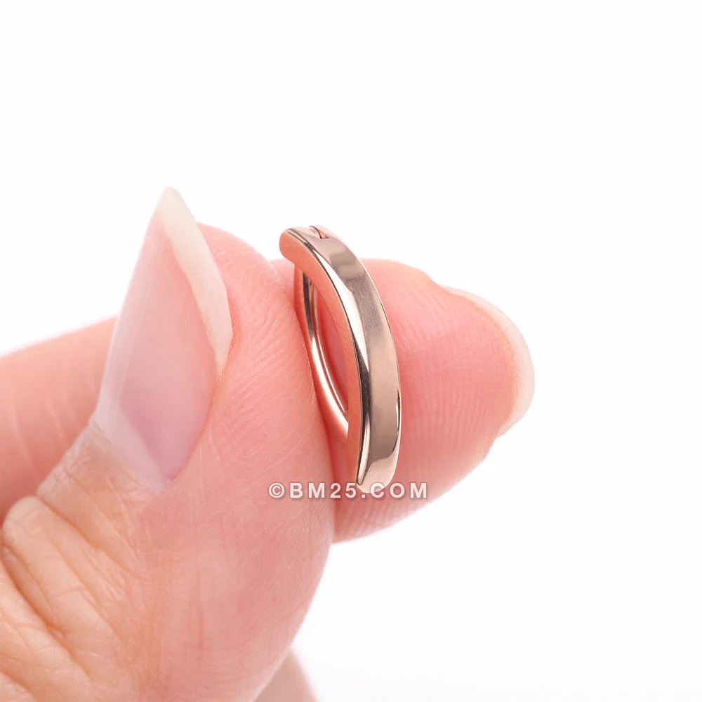 Implant Grade Titanium Rose Gold Minimalist Curved Bar Belly Clicker - Image 3