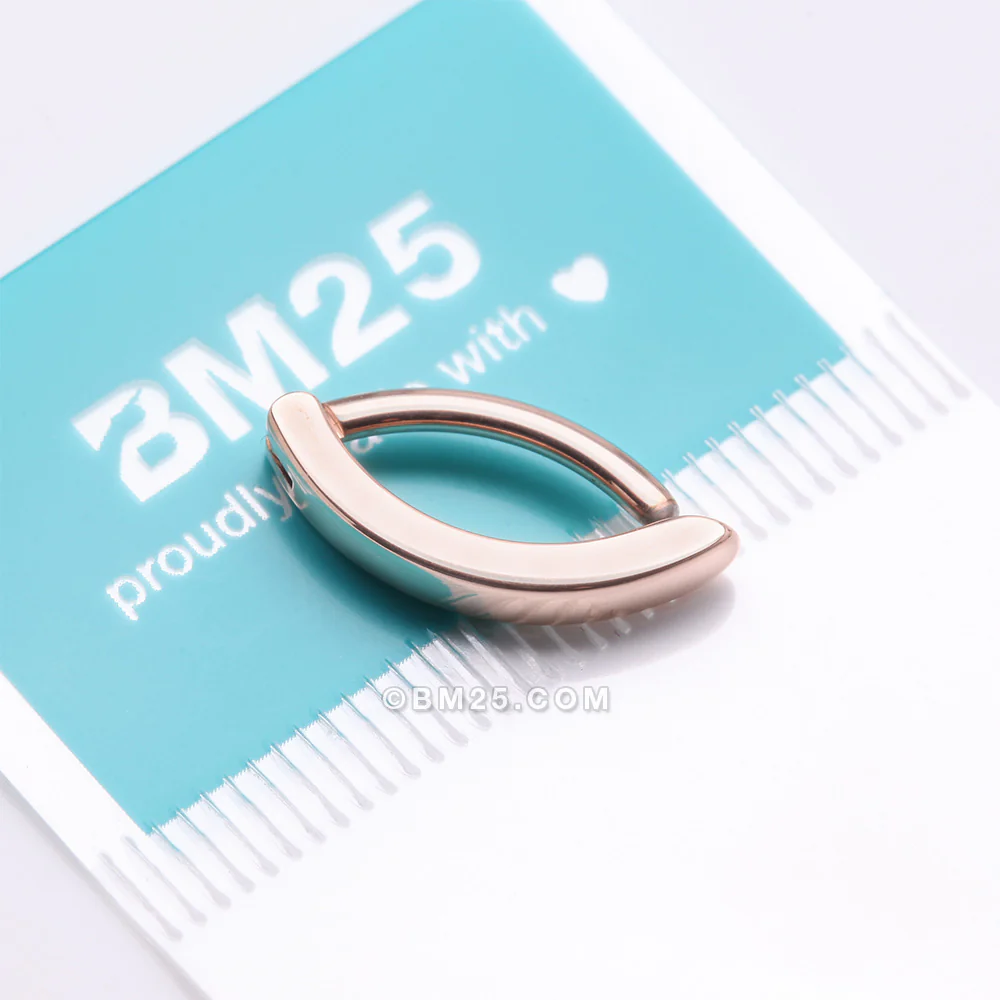 Implant Grade Titanium Rose Gold Minimalist Curved Bar Belly Clicker - Image 5