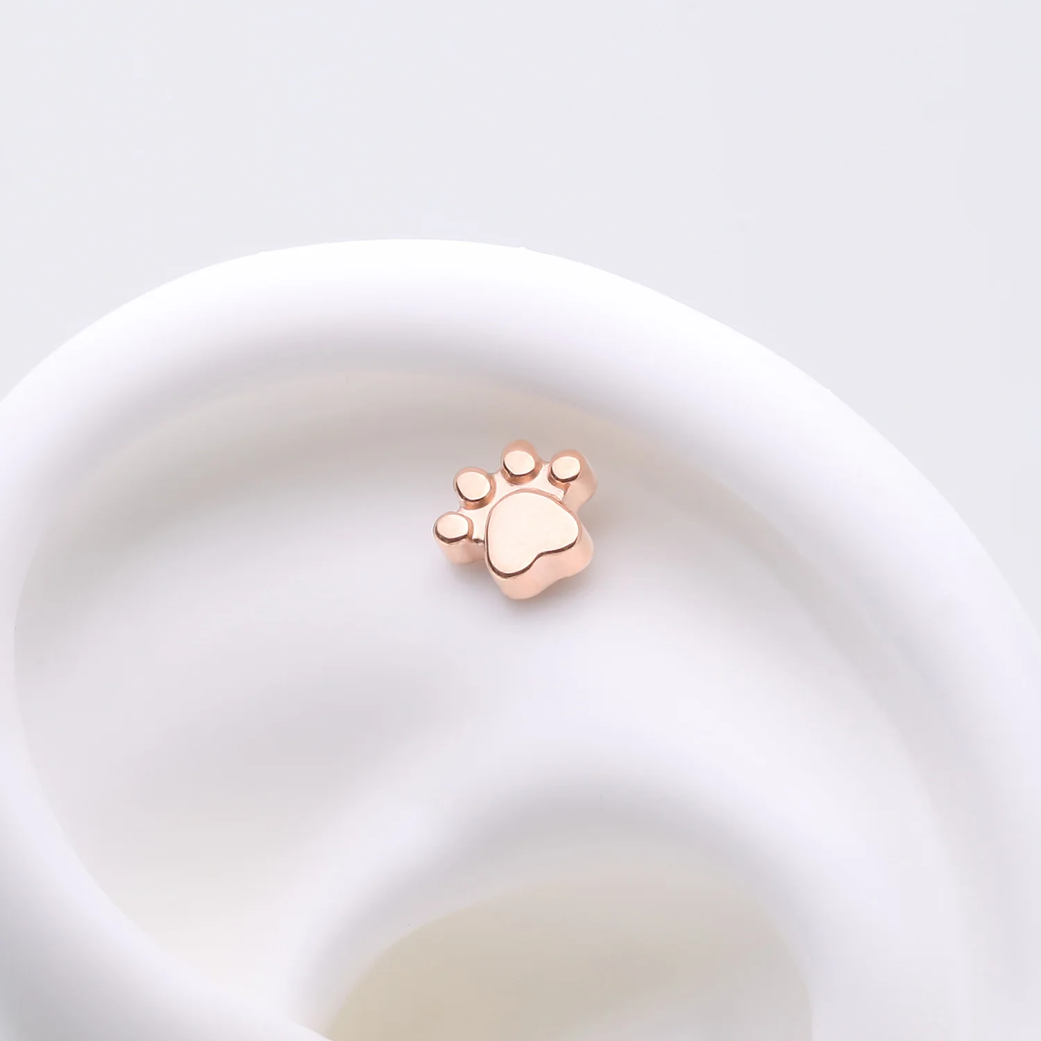Implant Grade Titanium OneFit Threadless Rose Gold Adorable Paw Top Part - Image 2