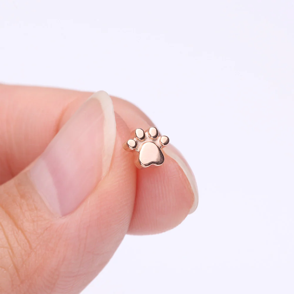 Implant Grade Titanium OneFit Threadless Rose Gold Adorable Paw Top Part - Image 3
