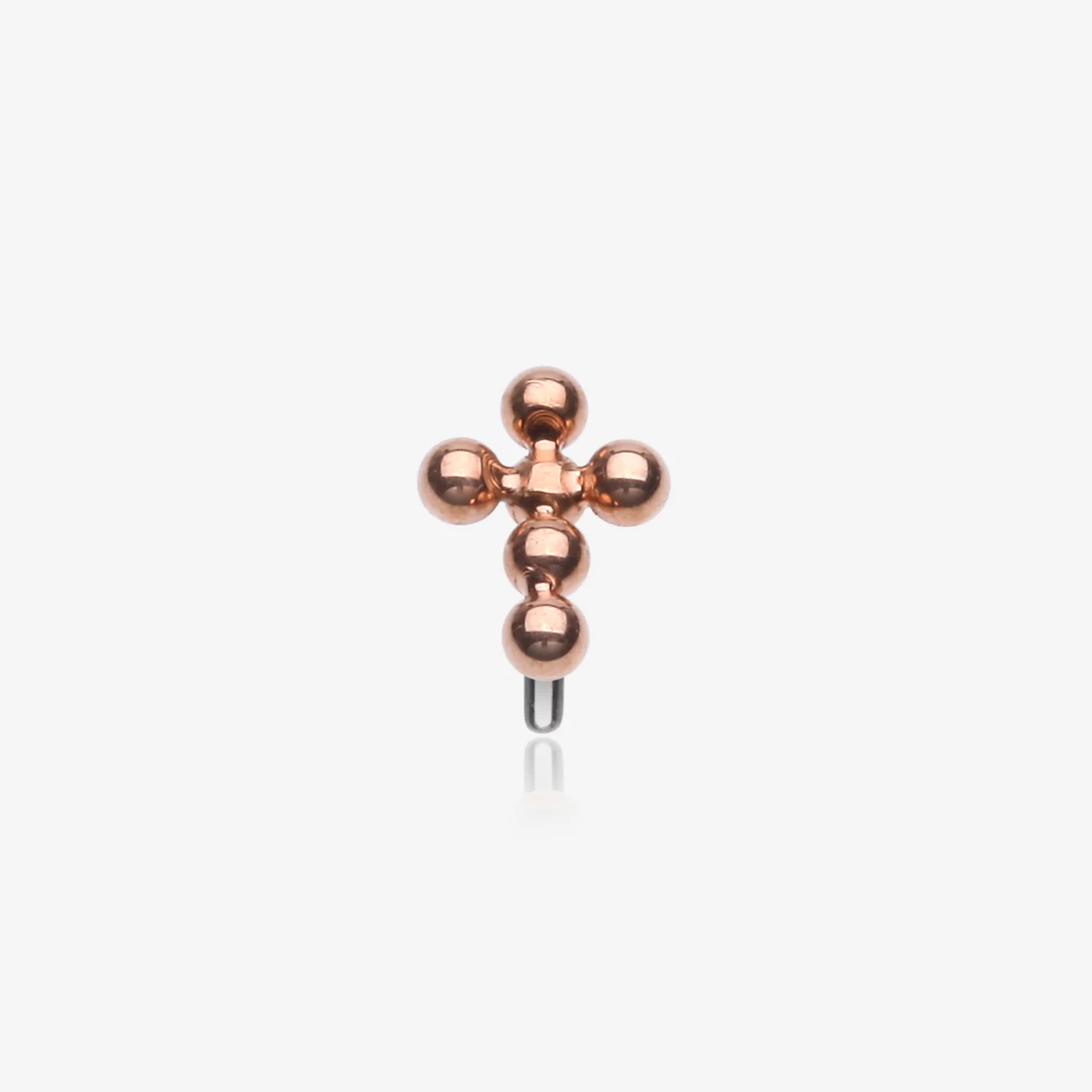 Implant Grade Titanium OneFit Threadless Rose Gold Beaded Ball Cross Top Part