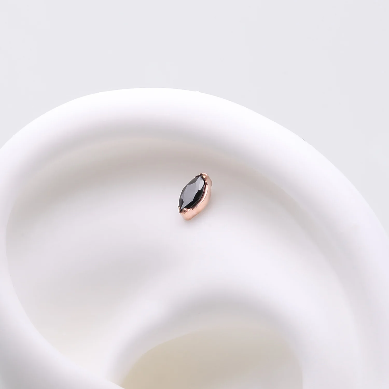 Implant Grade Titanium OneFit Threadless Rose Gold Elegant Marquise Sparkle Top Part - Image 2