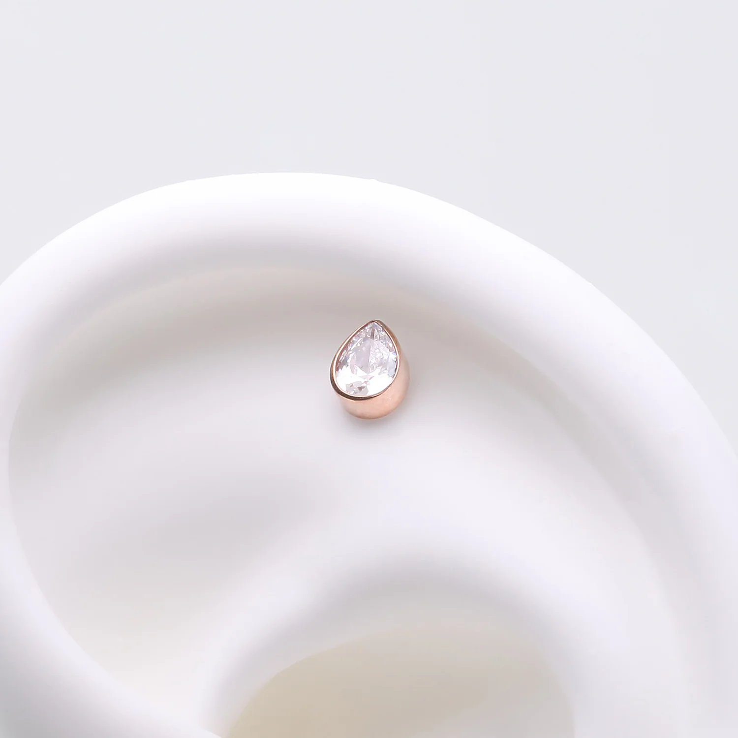 Implant Grade Titanium OneFit Threadless Rose Gold Teardrop Sparkle Top Part - Image 2