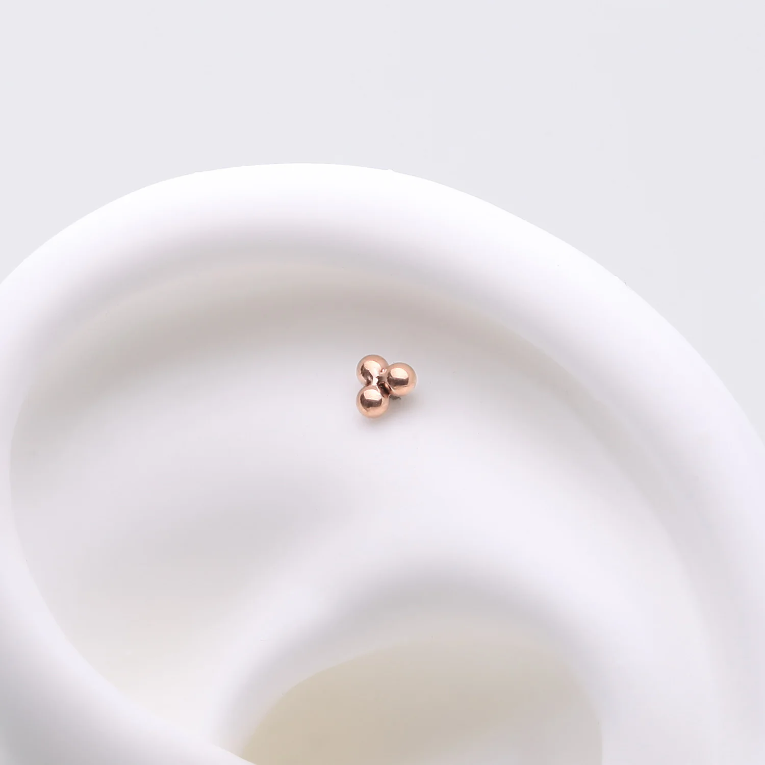 Implant Grade Titanium OneFit Threadless Rose Gold Trinity Bali Beads Top Part - Image 2