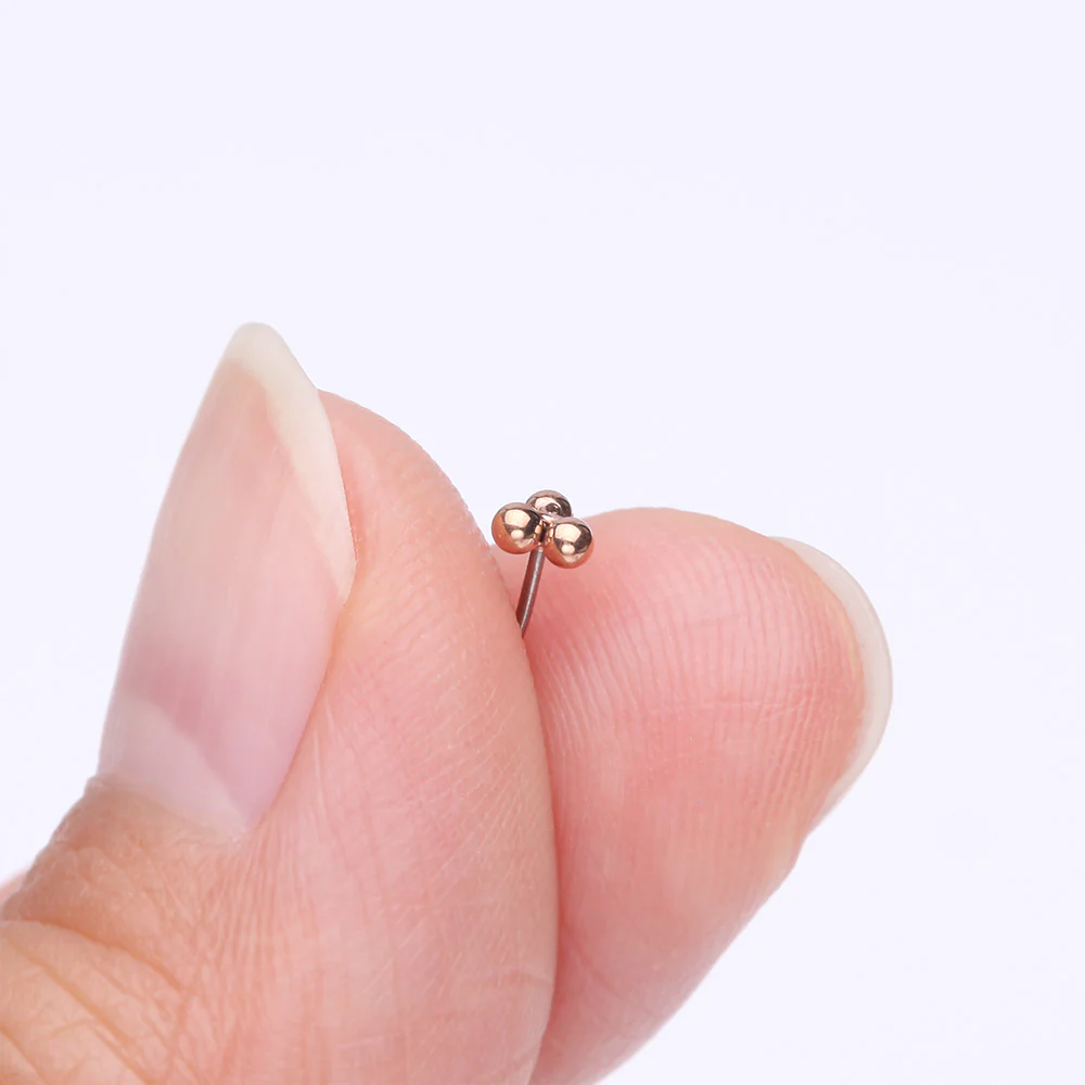 Implant Grade Titanium OneFit Threadless Rose Gold Trinity Bali Beads Top Part - Image 3