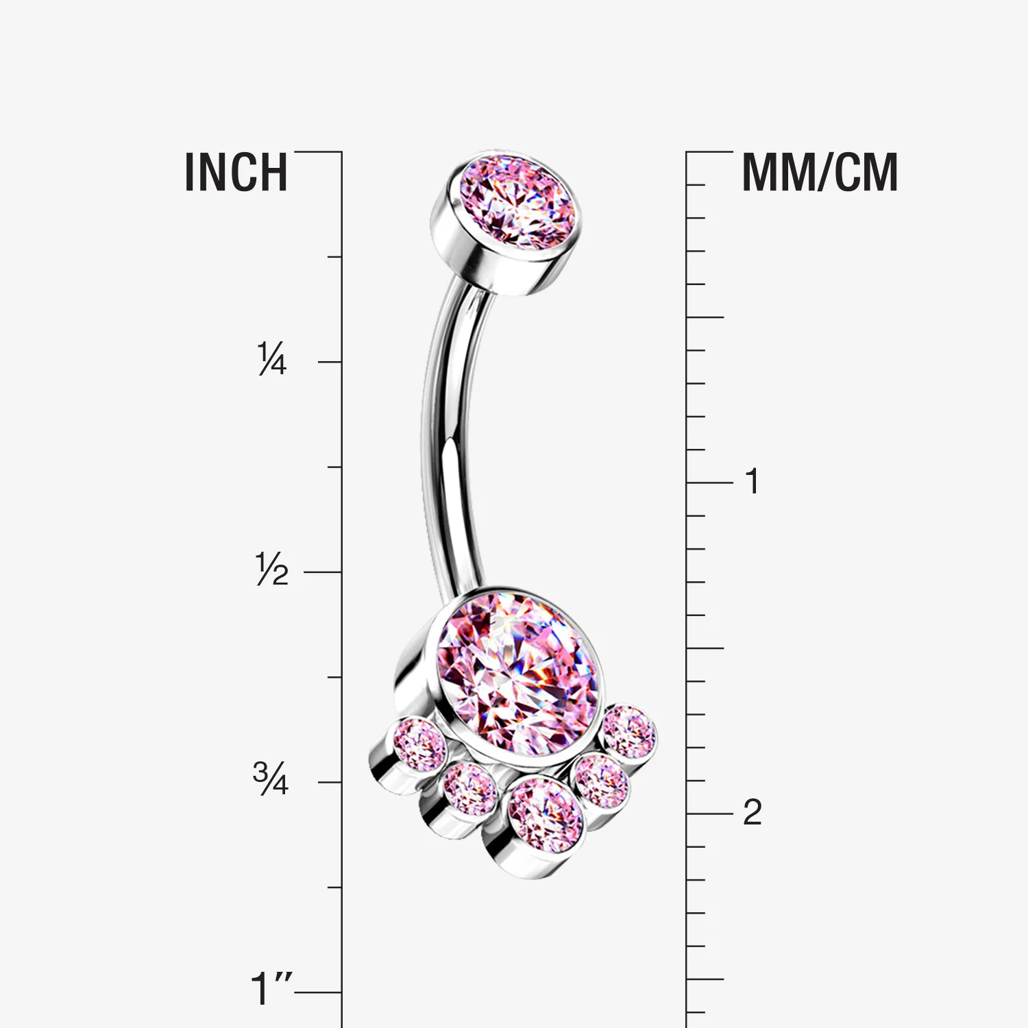 Implant Grade Titanium Royal Bali Sparkle Internally Threaded Belly Button Ring - Image 2