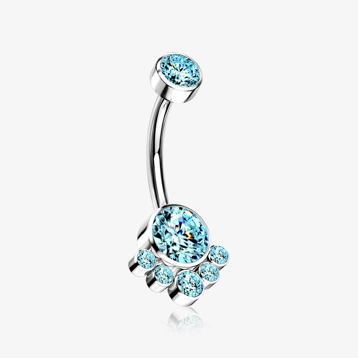Implant Grade Titanium Royal Bali Sparkle Internally Threaded Belly Button Ring
