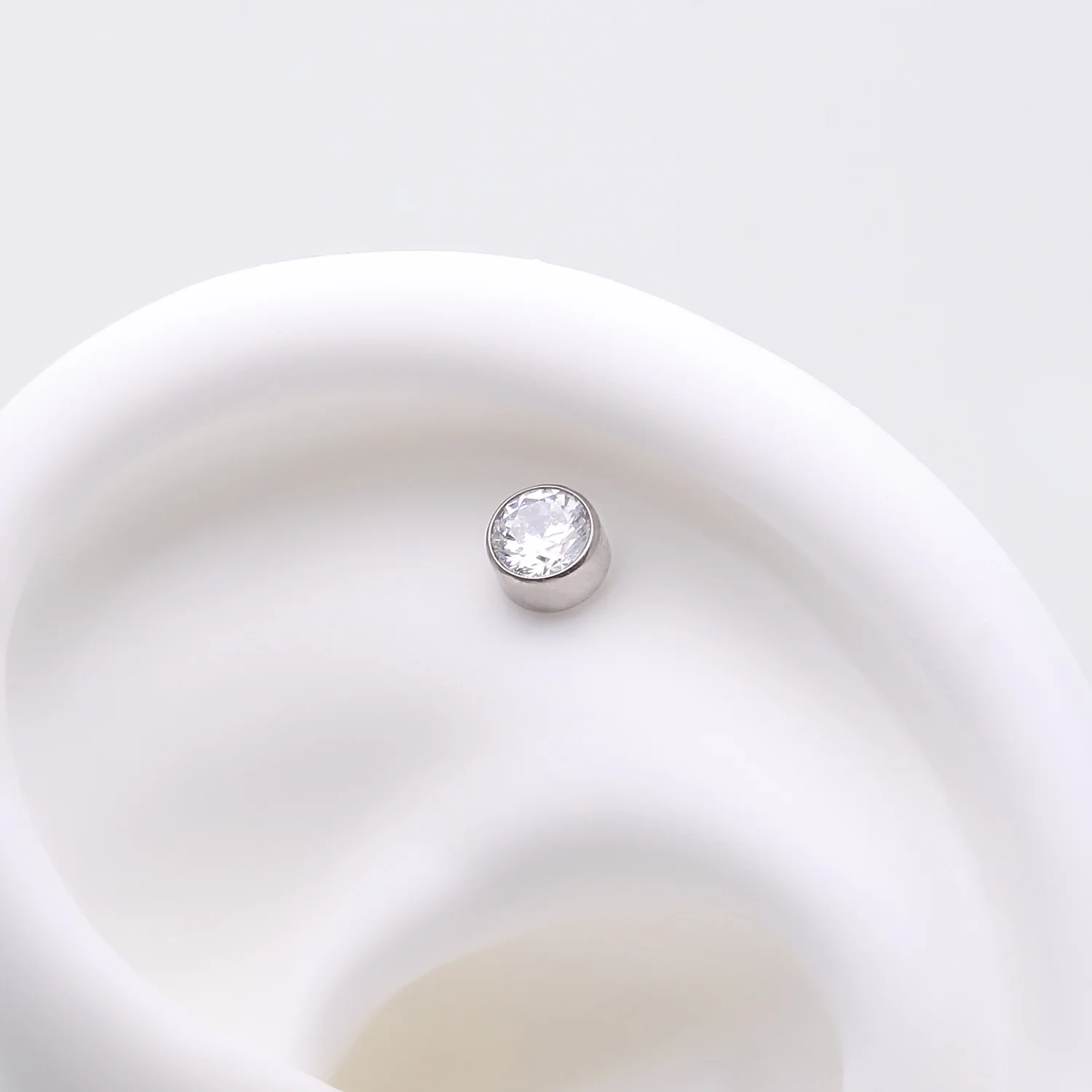 Implant Grade Titanium OneFit Threadless Bezel Round Gem Sparkle Top Part - Image 2