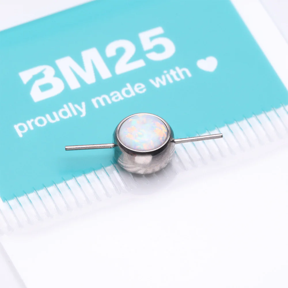 Implant Grade Titanium OneFit Threadless Bezel Set Fire Opal Connector Bridge Part - Image 4