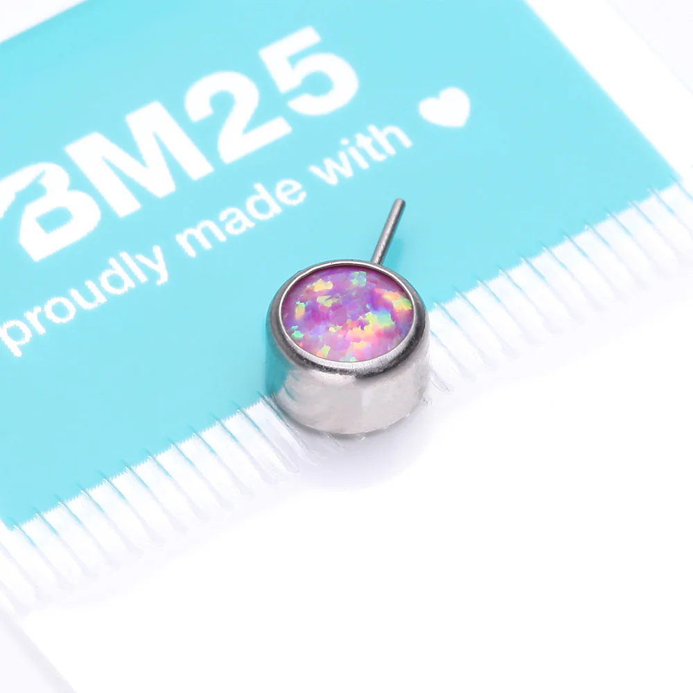 Implant Grade Titanium OneFit Threadless Bezel Set Fire Opal Front Facing Part - Image 4