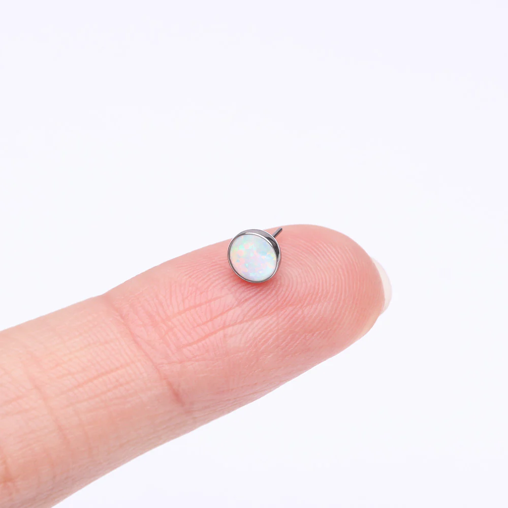 Implant Grade Titanium OneFit Threadless Bezel Set Fire Opal Top Part - Image 3