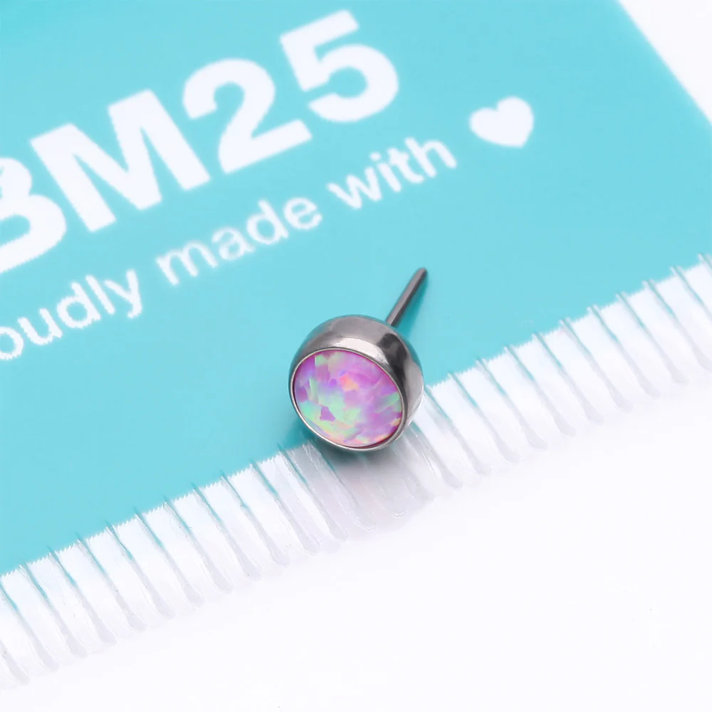 Implant Grade Titanium OneFit Threadless Bezel Set Fire Opal Top Part - Image 4
