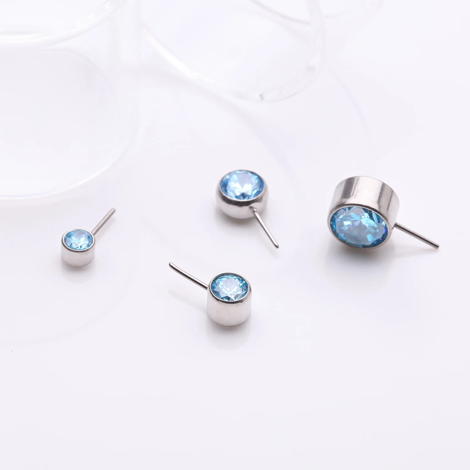 Implant Grade Titanium OneFit Threadless Bezel Set Sparkle Front Facing Part - Image 2