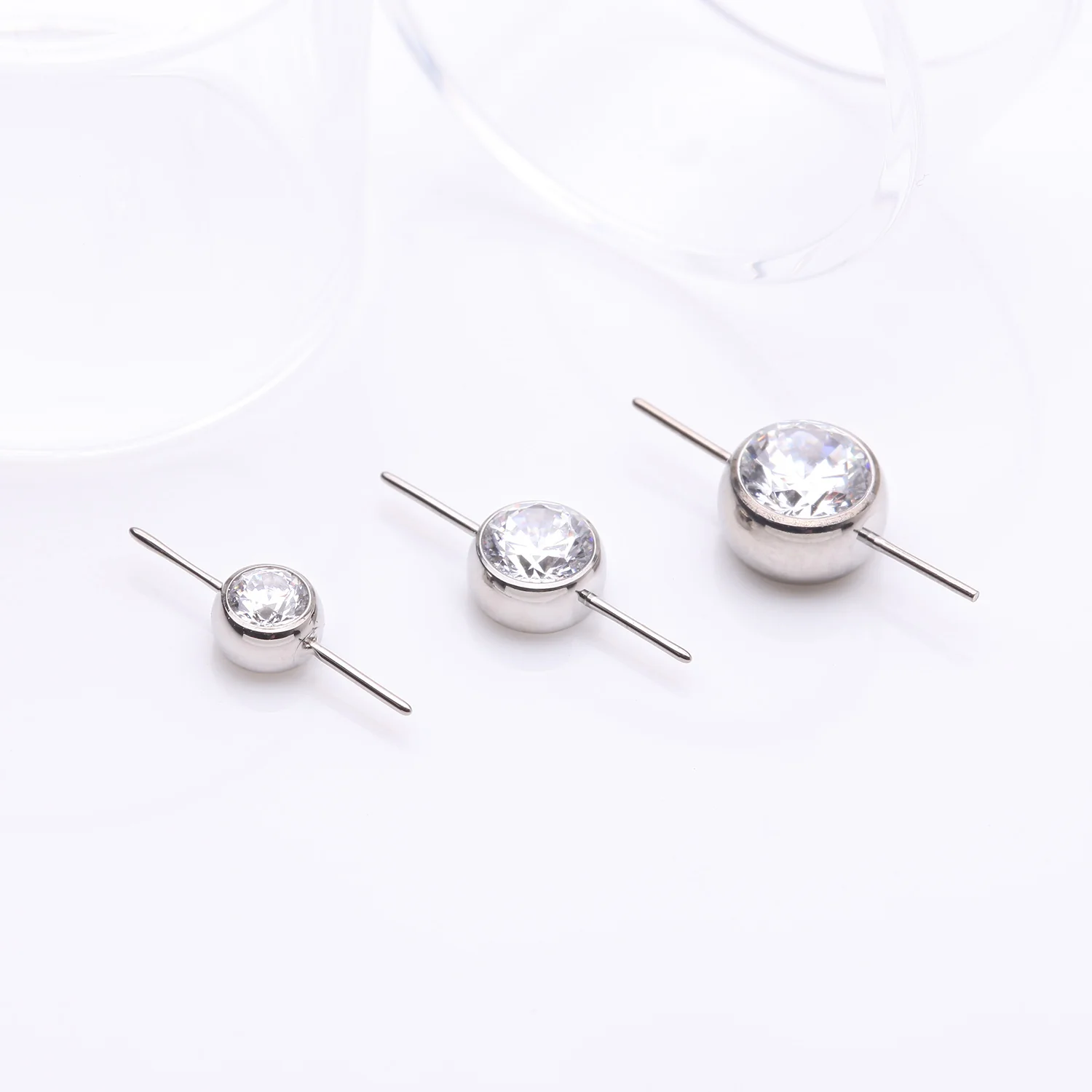 Implant Grade Titanium OneFit Threadless Bezel Set Sparkle Gem Connector Bridge Part - Image 2
