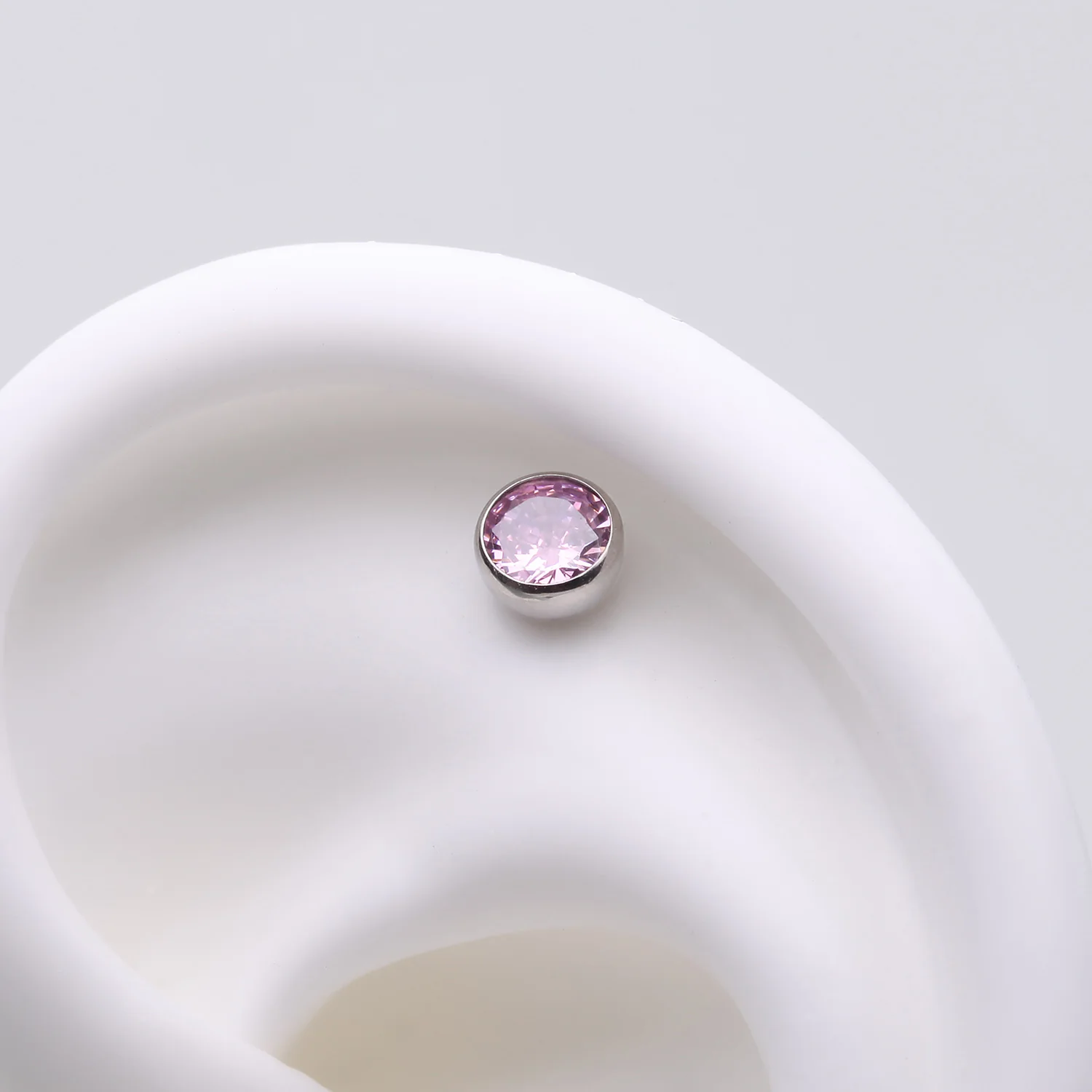 Implant Grade Titanium OneFit Threadless Bezel Set Sparkle Gem Top Part - Image 2