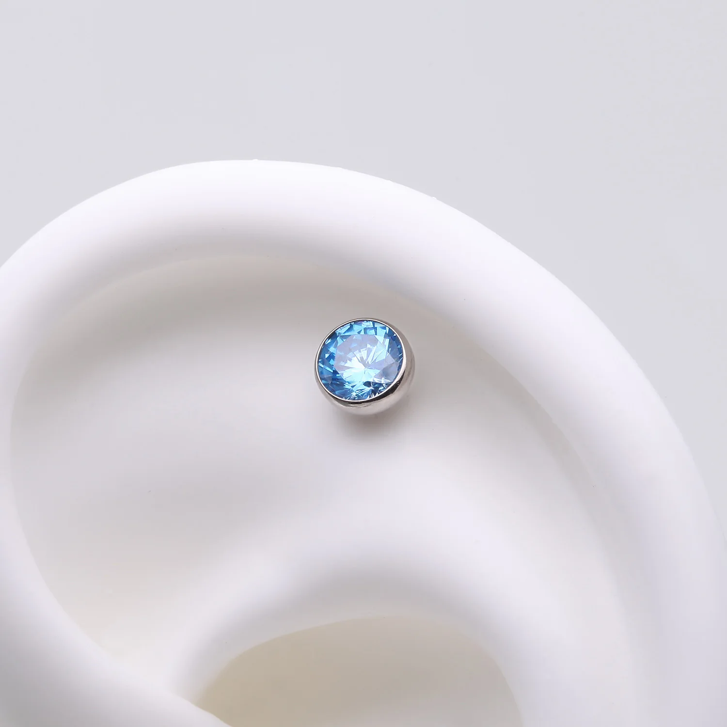 Implant Grade Titanium OneFit Threadless Bezel Set Sparkle Gem Top Part - Image 2